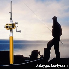 Unique Design Fishing Rod Portable Mini Fishing Pole Aluminum Alloy Pen Shape Fishing Rod With Reel Wheel 6 Colors